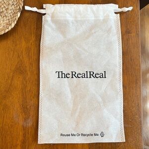 NEW! The Real Real White Drawstring Dust Bag 8.5x13”